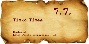 Timko Tímea névjegykártya